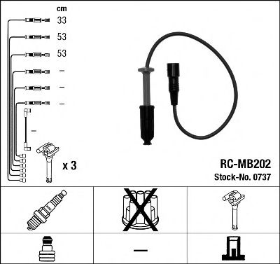 Imagine Set cablaj aprinder NGK 0737