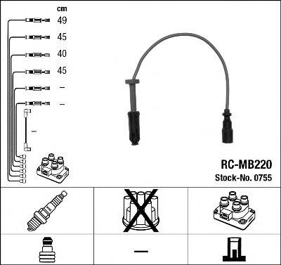 Imagine Set cablaj aprinder NGK 0755