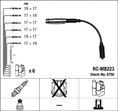 Imagine Set cablaj aprinder NGK 0758