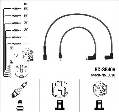 Imagine Set cablaj aprinder NGK 0896