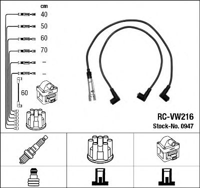 Imagine Set cablaj aprinder NGK 0947