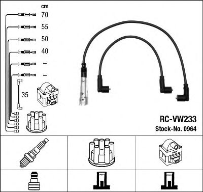 Imagine Set cablaj aprinder NGK 0964