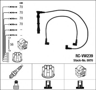 Imagine Set cablaj aprinder NGK 0970