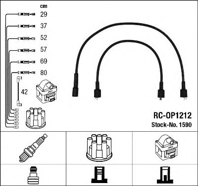 Imagine Set cablaj aprinder NGK 1590