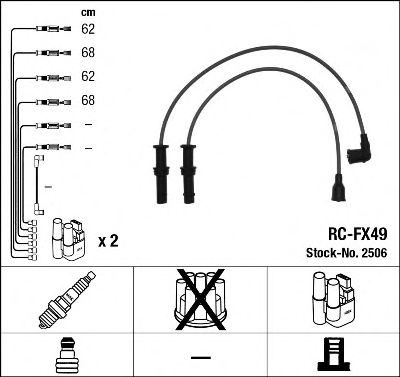 Imagine Set cablaj aprinder NGK 2506