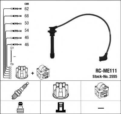 Imagine Set cablaj aprinder NGK 2555