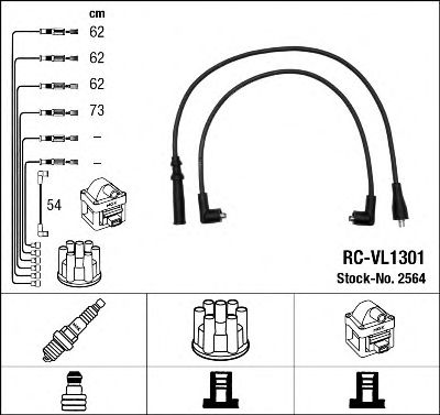 Imagine Set cablaj aprinder NGK 2564