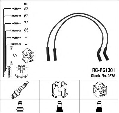 Imagine Set cablaj aprinder NGK 2578