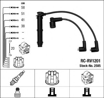 Imagine Set cablaj aprinder NGK 2585