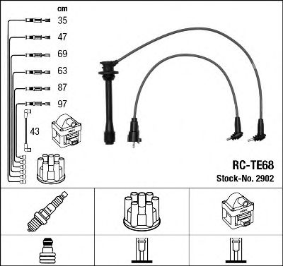 Imagine Set cablaj aprinder NGK 2902