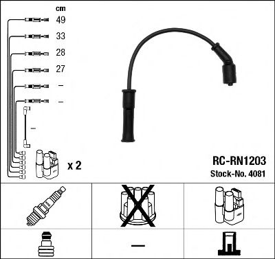 Imagine Set cablaj aprinder NGK 4081