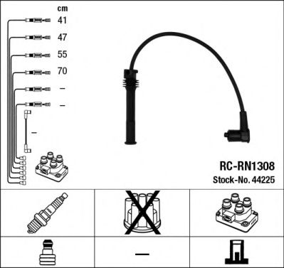 Set cablaj aprinder NGK 44225