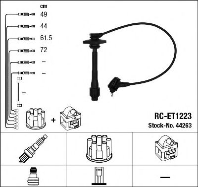 Imagine Set cablaj aprinder NGK 44263