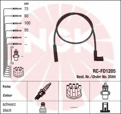 Imagine Set cablaj aprinder NGK 44299