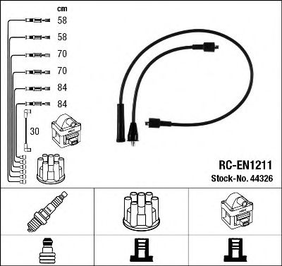 Imagine Set cablaj aprinder NGK 44326