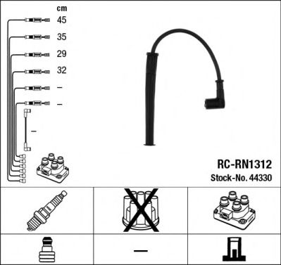 Imagine Set cablaj aprinder NGK 44330