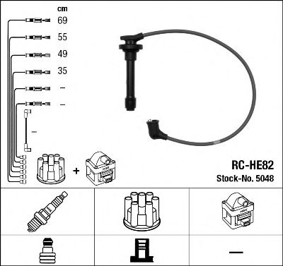 Imagine Set cablaj aprinder NGK 5048