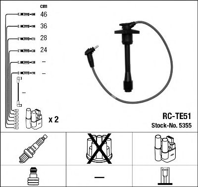 Imagine Set cablaj aprinder NGK 5355