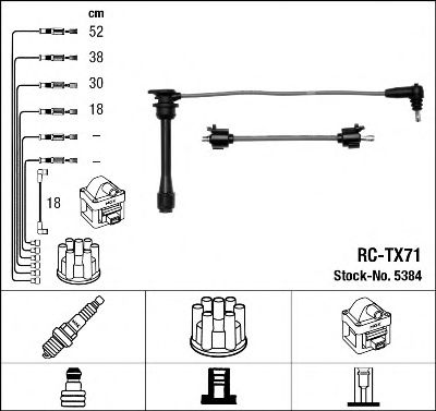 Imagine Set cablaj aprinder NGK 5384