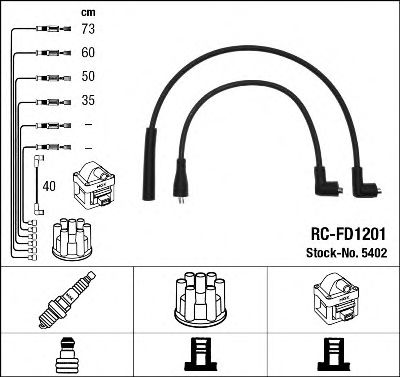 Imagine Set cablaj aprinder NGK 5402