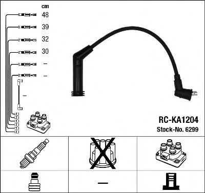 Imagine Set cablaj aprinder NGK 6299