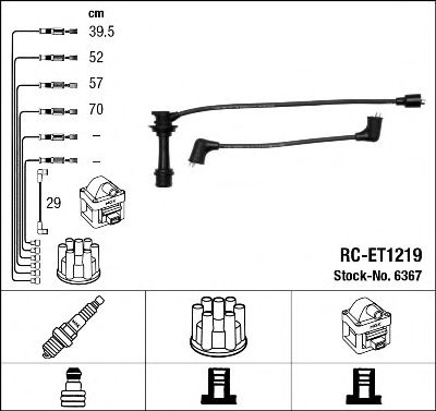 Imagine Set cablaj aprinder NGK 6367