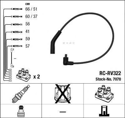 Imagine Set cablaj aprinder NGK 7078