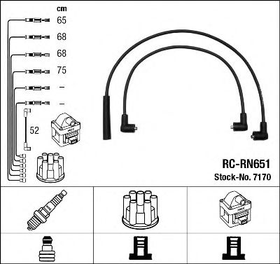 Imagine Set cablaj aprinder NGK 7170