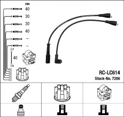 Imagine Set cablaj aprinder NGK 7206