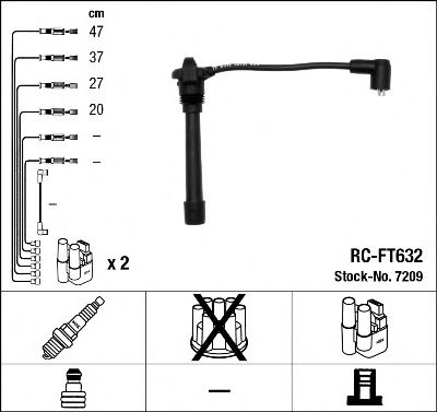 Imagine Set cablaj aprinder NGK 7209