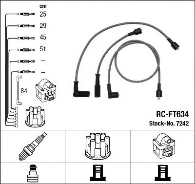 Imagine Set cablaj aprinder NGK 7242