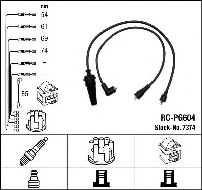 Imagine Set cablaj aprinder NGK 7374