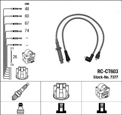 Imagine Set cablaj aprinder NGK 7377