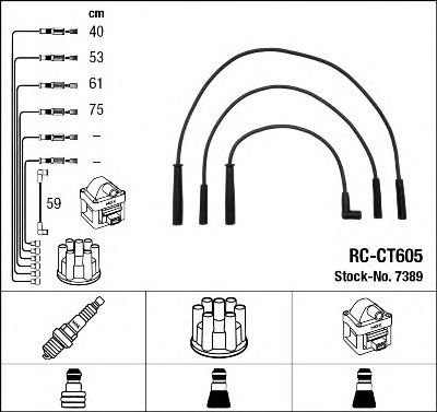 Imagine Set cablaj aprinder NGK 7389