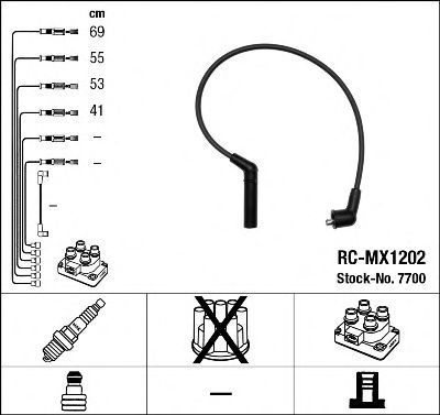 Imagine Set cablaj aprinder NGK 7700