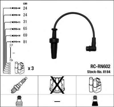 Imagine Set cablaj aprinder NGK 8184