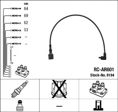 Imagine Set cablaj aprinder NGK 8194