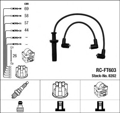 Imagine Set cablaj aprinder NGK 8202