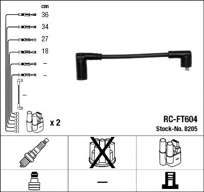 Imagine Set cablaj aprinder NGK 8205