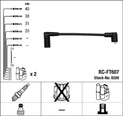 Imagine Set cablaj aprinder NGK 8208