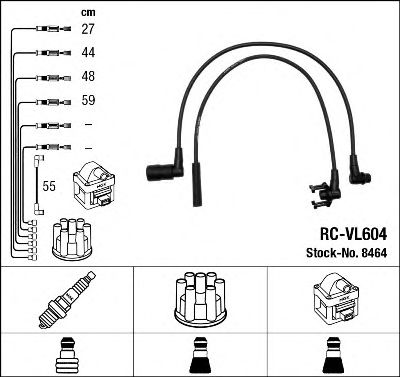 Imagine Set cablaj aprinder NGK 8464