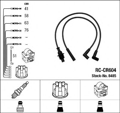 Imagine Set cablaj aprinder NGK 8485