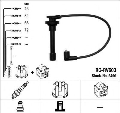 Imagine Set cablaj aprinder NGK 8496