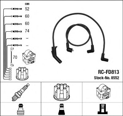 Imagine Set cablaj aprinder NGK 8552