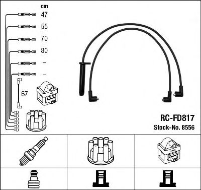 Imagine Set cablaj aprinder NGK 8556