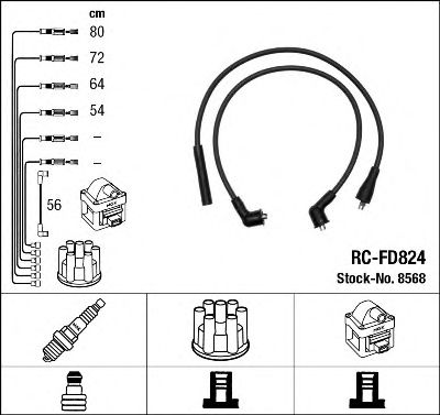 Imagine Set cablaj aprinder NGK 8568