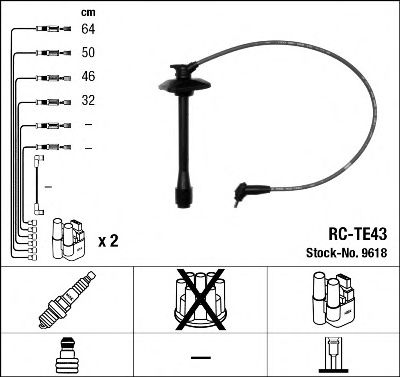 Imagine Set cablaj aprinder NGK 9618