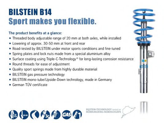 Set suspensie, arcuri elicoidale / amortizoare BILSTEIN Bil_018192