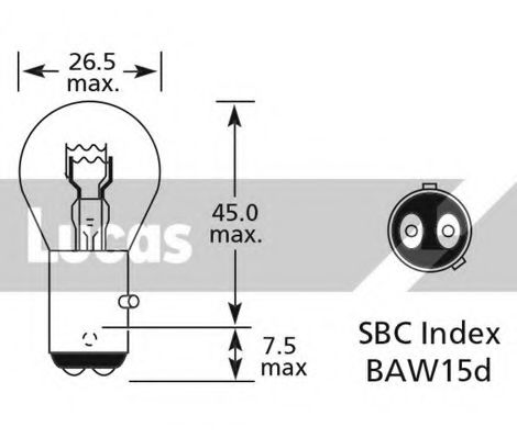 Imagine Bec, lampa frana LUCAS ELECTRICAL LLB383