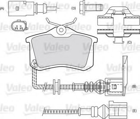 Imagine set placute frana,frana disc VALEO 598180